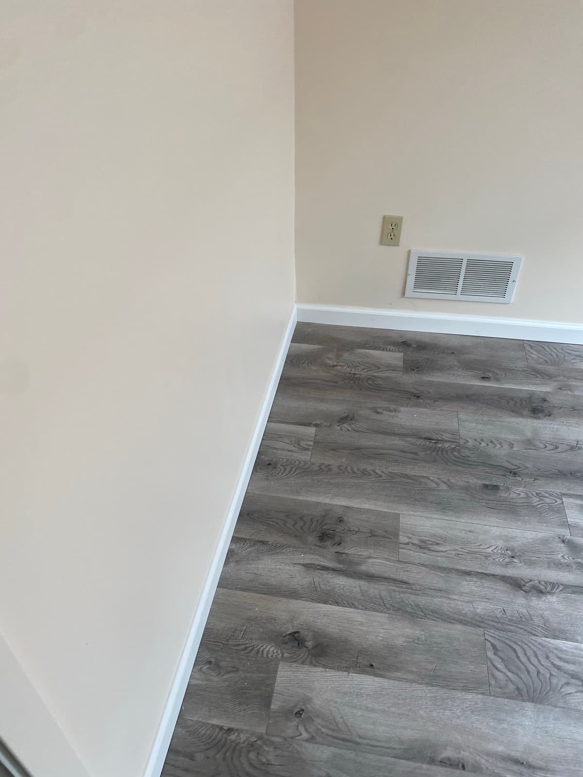 Finished office room with new plank flooring in Easton, PA